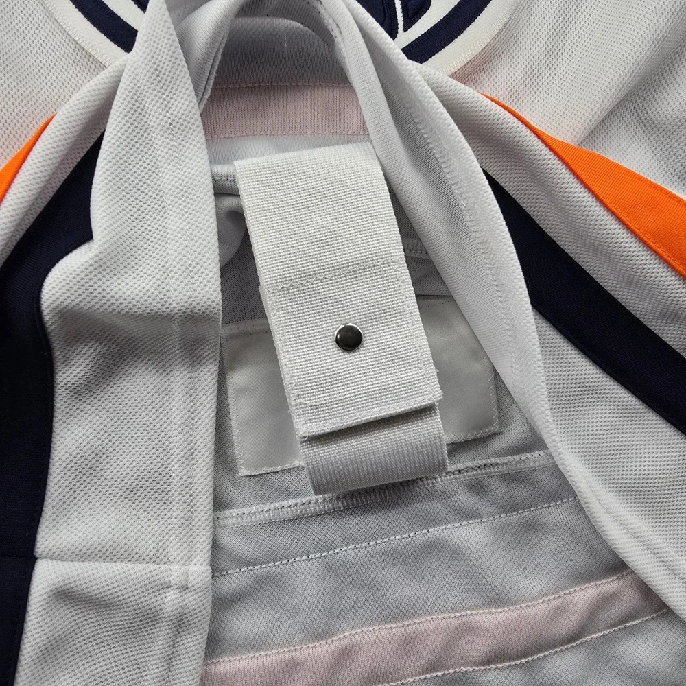 Adidas Edmonton Oilers NHL Jersey Mens 44 White Primegreen Authentic Fight Strap